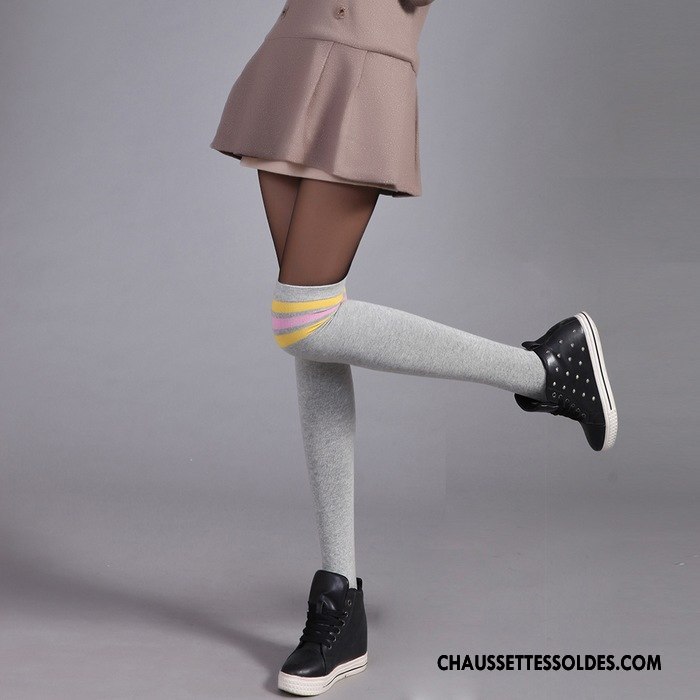Chaussettes Longues Femme Rayé Élève Mouvement Hiver Thermiques L'automne Bleu