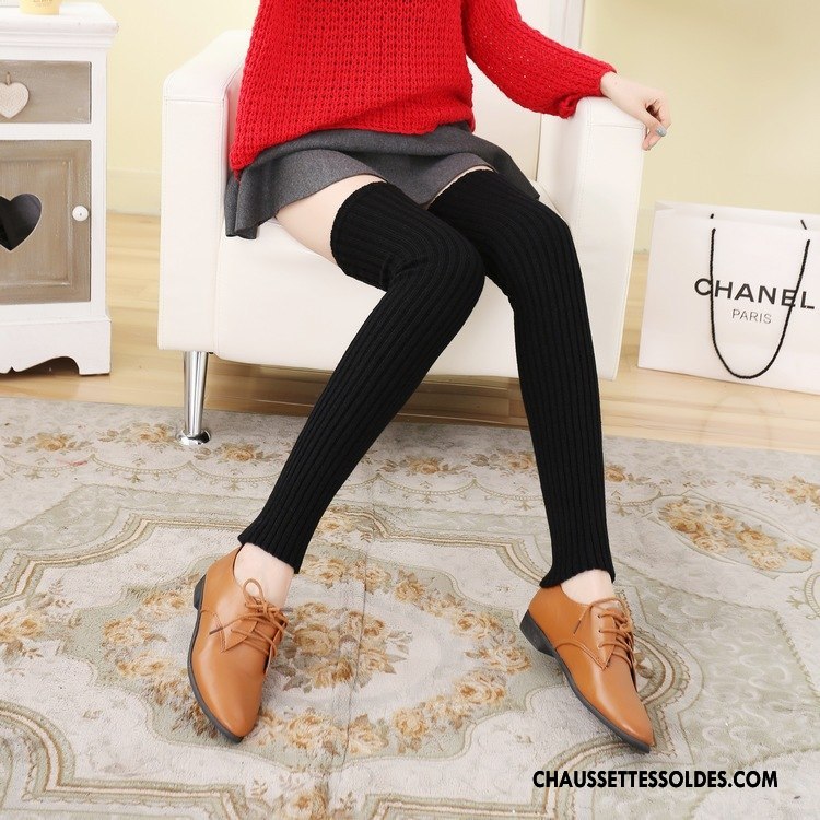 Chaussettes Longues Femme Renforcé Hiver En Maille Yoga De Laine L'automne Rose