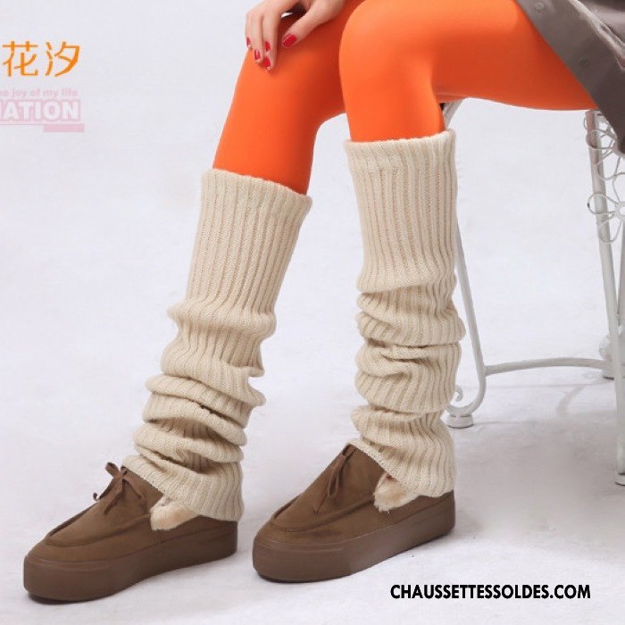 Chaussettes Longues Femme Renforcé Hiver En Maille Yoga De Laine L'automne Rose