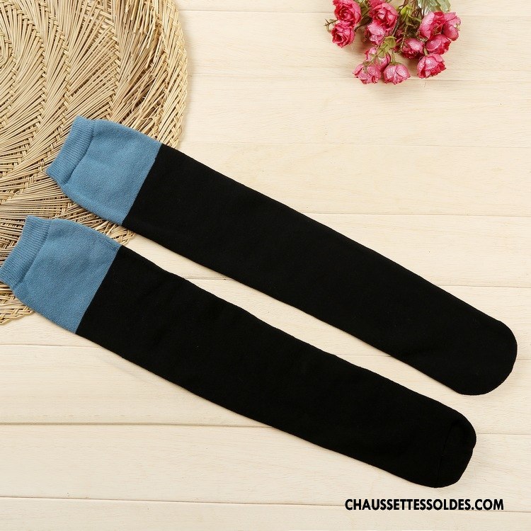 Chaussettes Longues Femme Renforcé Long Stock L'automne Leggings Thermiques Hiver Couleurs Mixtes Noir