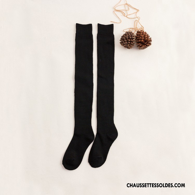 Chaussettes Longues Femme Renforcé Mélangé La Laine Hiver Plus De Velours Thermiques Marron / Brun
