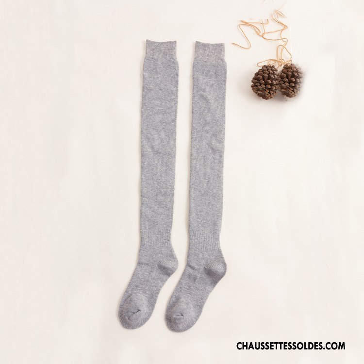 Chaussettes Longues Femme Renforcé Mélangé La Laine Hiver Plus De Velours Thermiques Marron / Brun