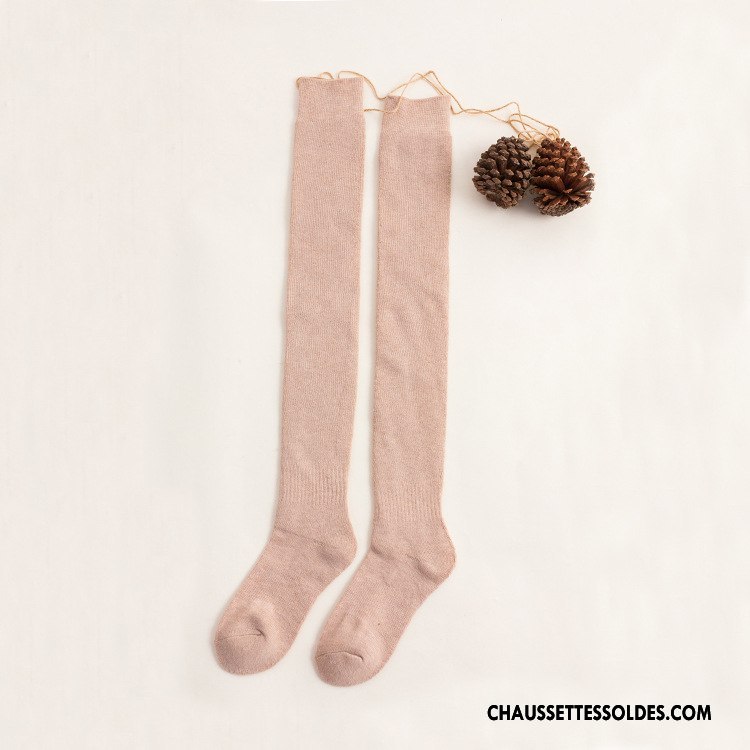 Chaussettes Longues Femme Renforcé Mélangé La Laine Hiver Plus De Velours Thermiques Marron / Brun