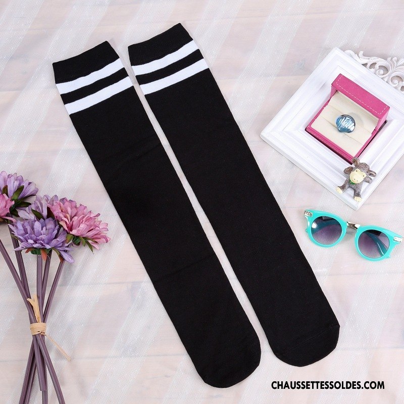 Chaussettes Longues Femme Rue Haute Milieu Élève Matelassé Long Stock Blanc