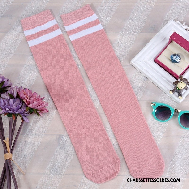 Chaussettes Longues Femme Rue Haute Milieu Élève Matelassé Long Stock Blanc