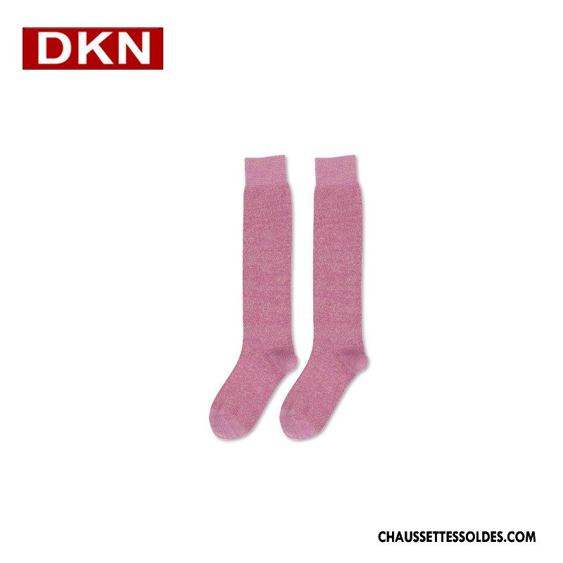 Chaussettes Longues Femme Réseau Style Chaud Printemps Marque De Tendance Lettre Chaussette À Genou Rouge Rose