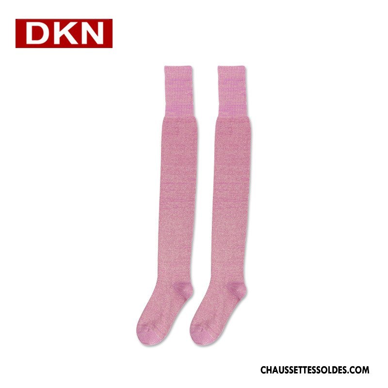 Chaussettes Longues Femme Réseau Style Chaud Printemps Marque De Tendance Lettre Chaussette À Genou Rouge Rose