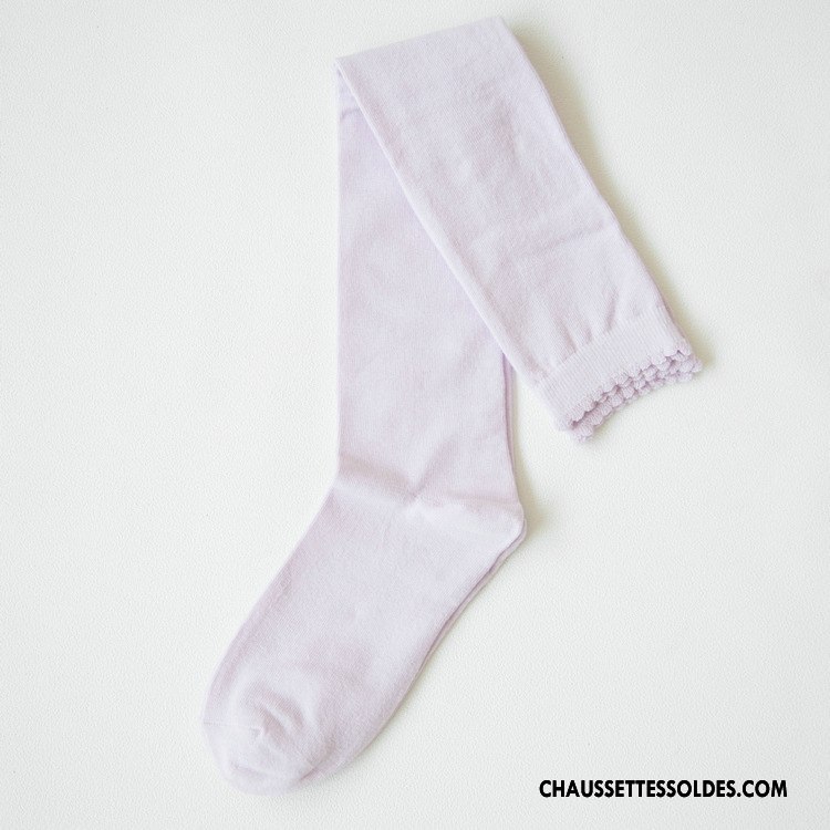 Chaussettes Longues Femme Sexy Haute Style Japonais Gros Pure Noir