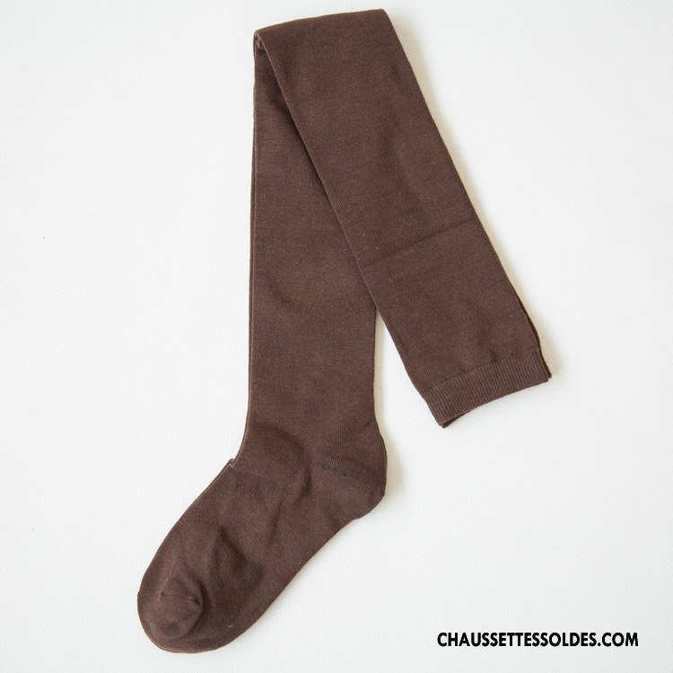 Chaussettes Longues Femme Sexy Haute Style Japonais Gros Pure Noir