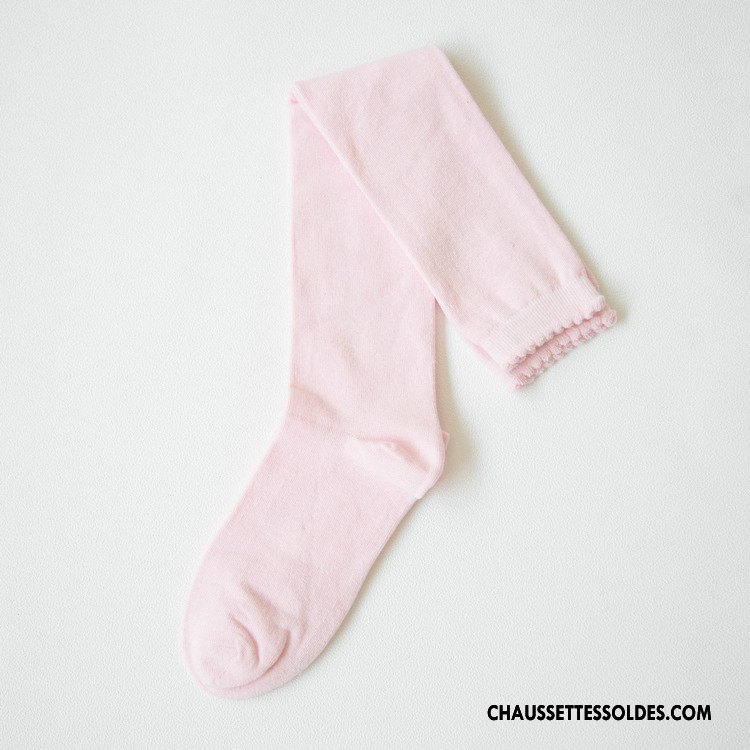Chaussettes Longues Femme Sexy Haute Style Japonais Gros Pure Noir