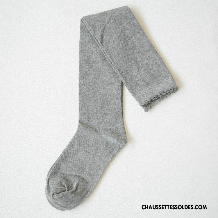 Chaussettes Longues Femme Sexy Haute Style Japonais Gros Pure Noir