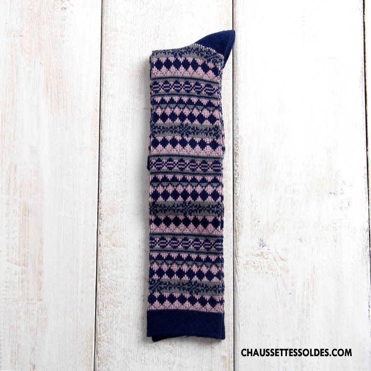 Chaussettes Longues Femme Style National L'automne Hiver Milieu Bambou Marron / Brun