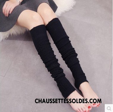 Chaussettes Longues Femme Thermiques Genouillère Printemps Le Nouveau L'automne Velours De Laine Marron