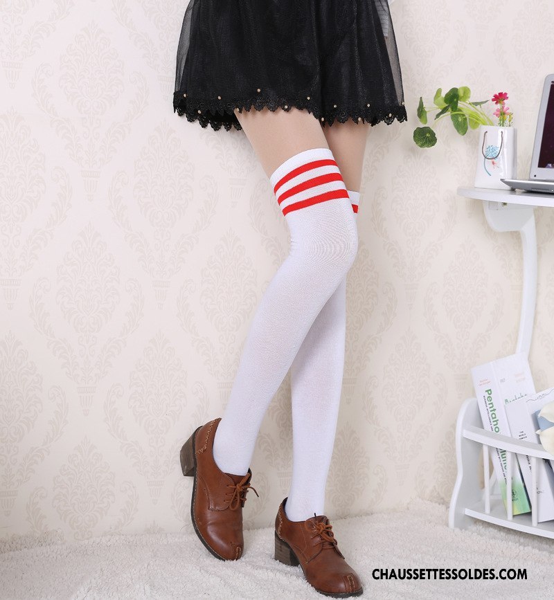 Chaussettes Longues Femme Tous Les Assortis Haute Long Stock Dame Danse Blanc