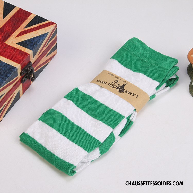 Chaussettes Longues Femme Tous Les Assortis Printemps Long Stock Rayé Dame Rouge