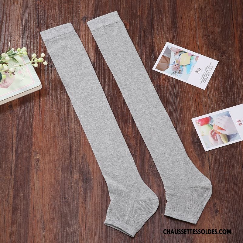 Chaussettes Longues Femme Très Mince Thermiques Yoga Équitation En Maille Danse Jaune
