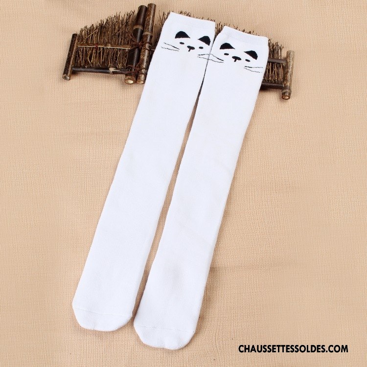 Chaussettes Longues Femme Uniformes Vent D'université L'automne Terry Renforcé Hiver Blanc