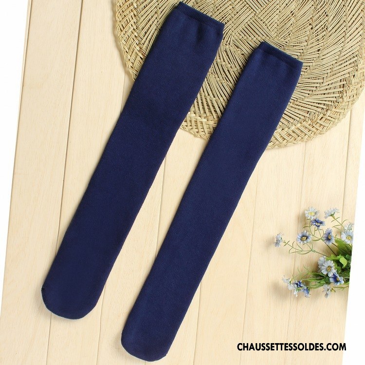 Chaussettes Longues Femme Uniformes Vent D'université L'automne Terry Renforcé Hiver Blanc