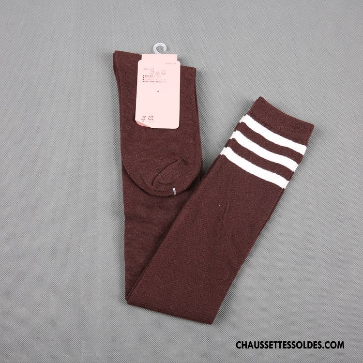 Chaussettes Longues Femme Vent D'université Mince Haute 100% Coton Blanc