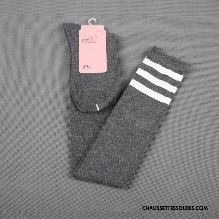 Chaussettes Longues Femme Vent D'université Mince Haute 100% Coton Blanc