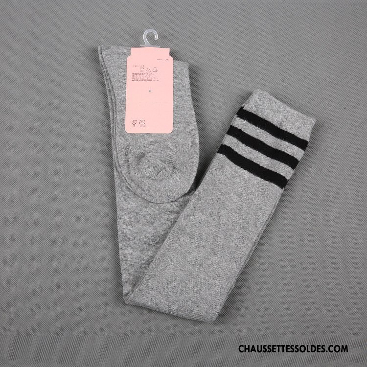 Chaussettes Longues Femme Vent D'université Mince Haute 100% Coton Blanc