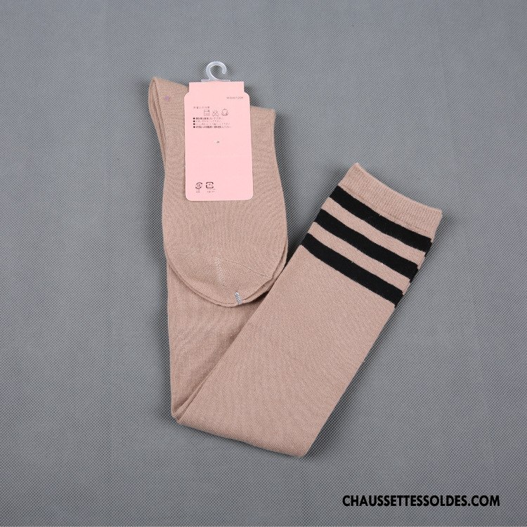 Chaussettes Longues Femme Vent D'université Mince Haute 100% Coton Blanc