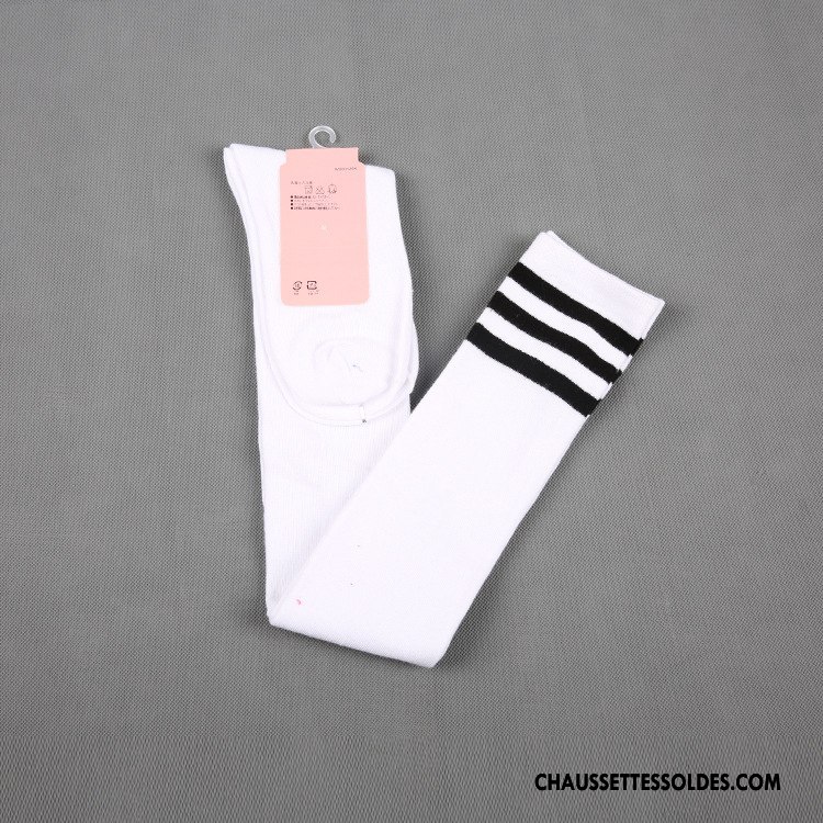 Chaussettes Longues Femme Vent D'université Mince Haute 100% Coton Blanc