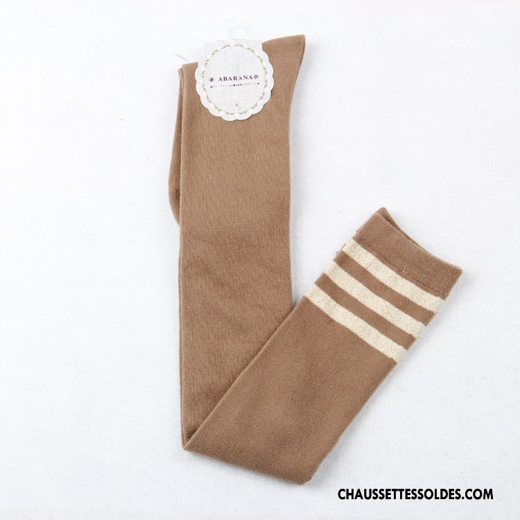 Chaussettes Longues Femme Vent D'université Mince Haute 100% Coton Blanc