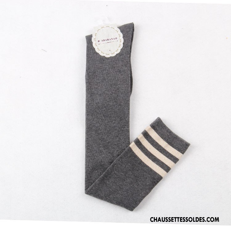 Chaussettes Longues Femme Vent D'université Mince Haute 100% Coton Blanc