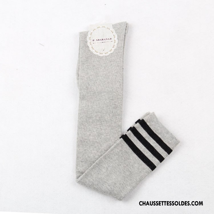 Chaussettes Longues Femme Vent D'université Mince Haute 100% Coton Blanc