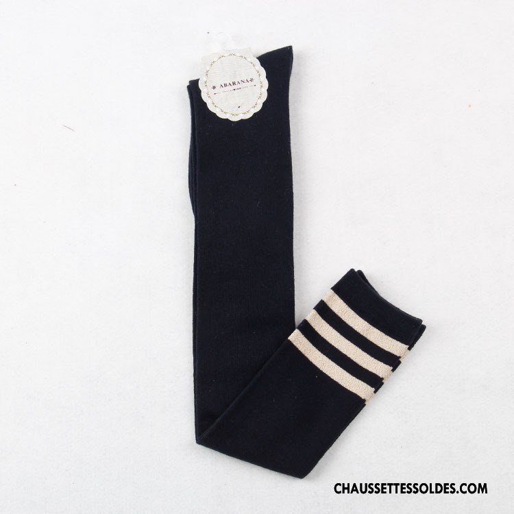 Chaussettes Longues Femme Vent D'université Mince Haute 100% Coton Blanc