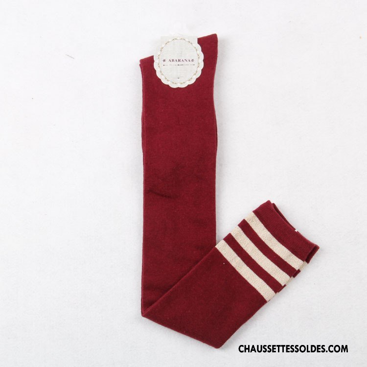 Chaussettes Longues Femme Vent D'université Mince Haute 100% Coton Blanc