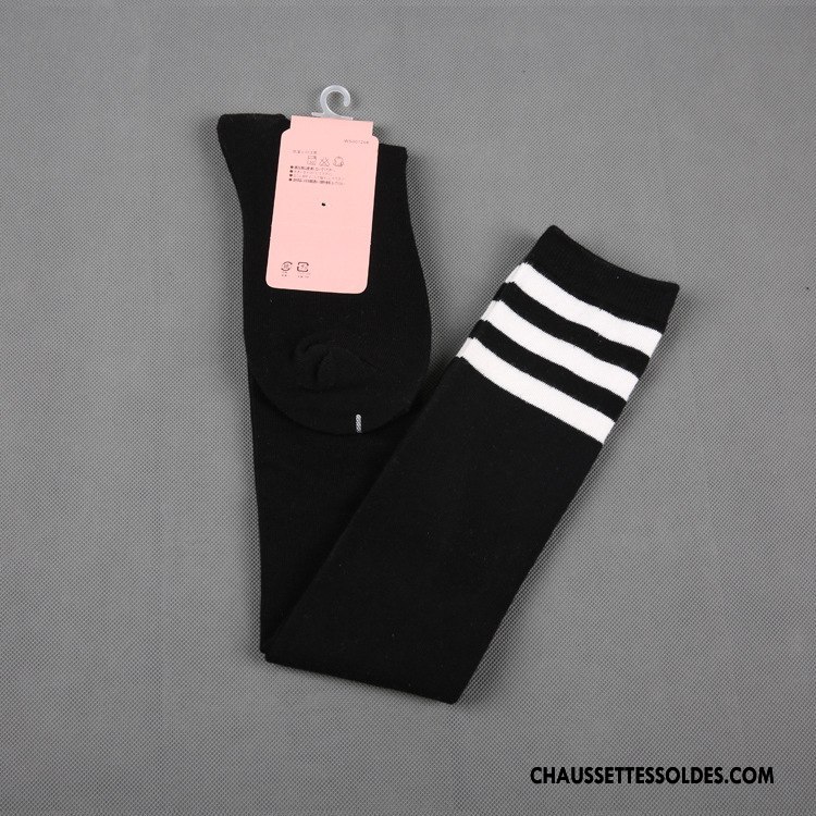Chaussettes Longues Femme Vent D'université Mince Haute 100% Coton Blanc