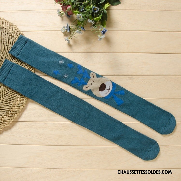 Chaussettes Longues Femme Élève Charmant Printemps Haute Été Matelassé Rose