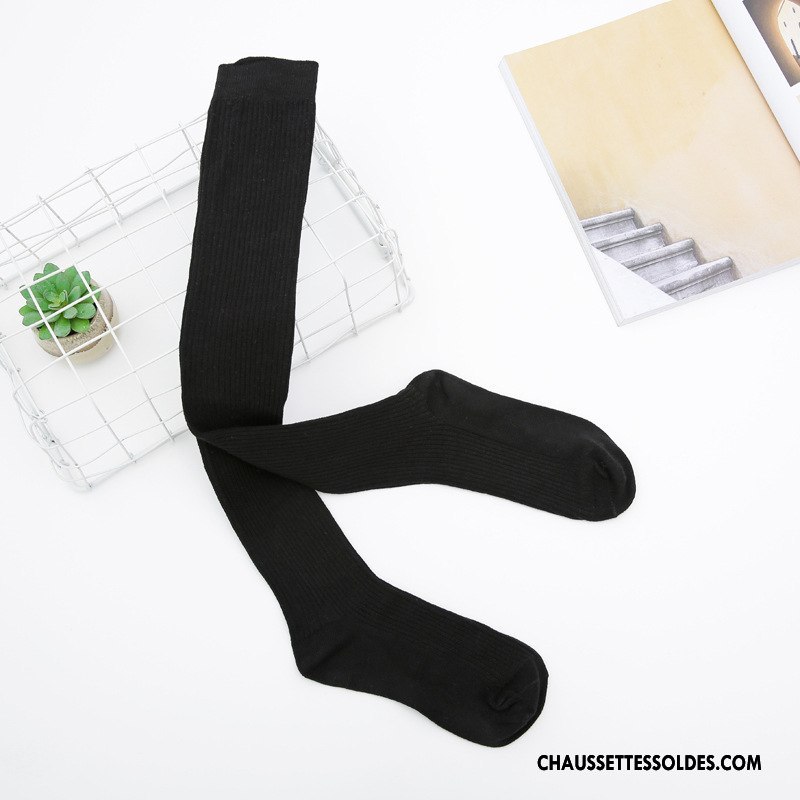 Chaussettes Longues Femme Élève Chaussettes En Coton Le Nouveau Long Stock Respirant Bleu