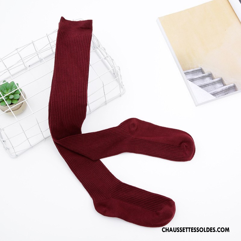 Chaussettes Longues Femme Élève Chaussettes En Coton Le Nouveau Long Stock Respirant Bleu