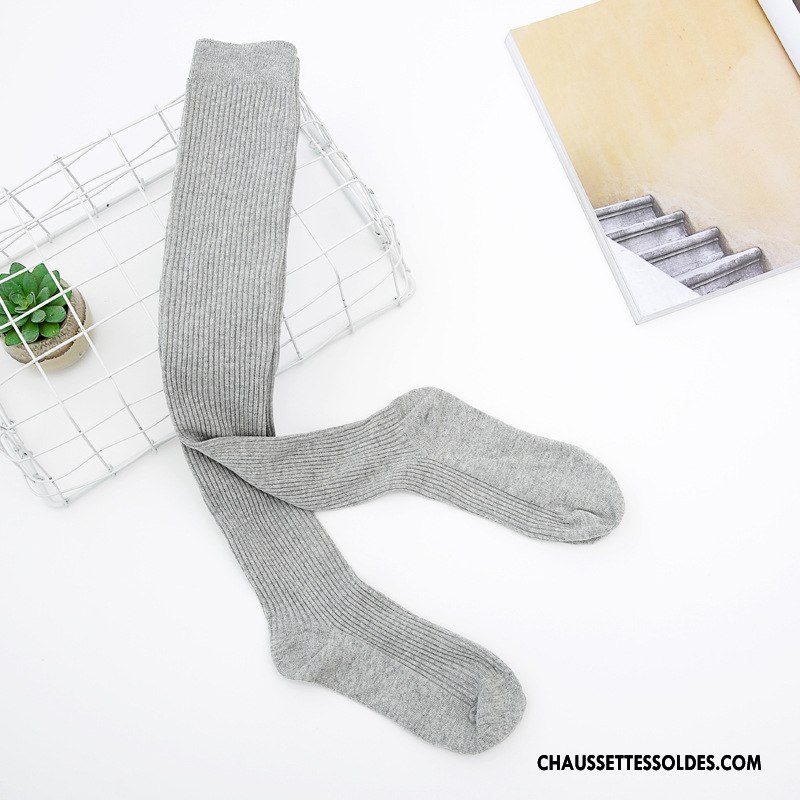 Chaussettes Longues Femme Élève Chaussettes En Coton Le Nouveau Long Stock Respirant Bleu