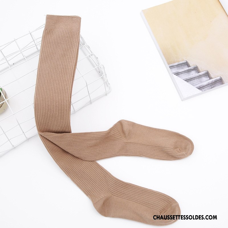 Chaussettes Longues Femme Élève Chaussettes En Coton Le Nouveau Long Stock Respirant Bleu