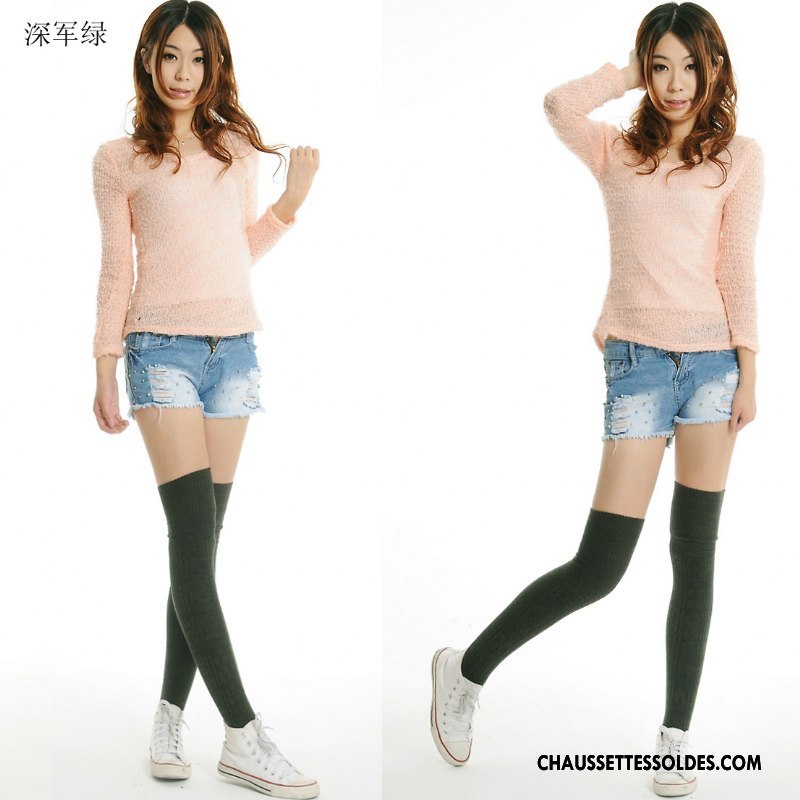 Chaussettes Longues Femme Élève Matelassé Mode Mince Renforcé Long Stock Bordeaux