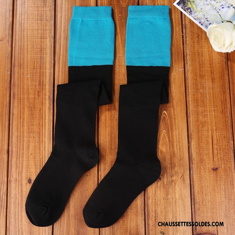 Chaussettes Longues Femme Élève Mode Long Stock Matelassé Couleurs Mixtes Rose