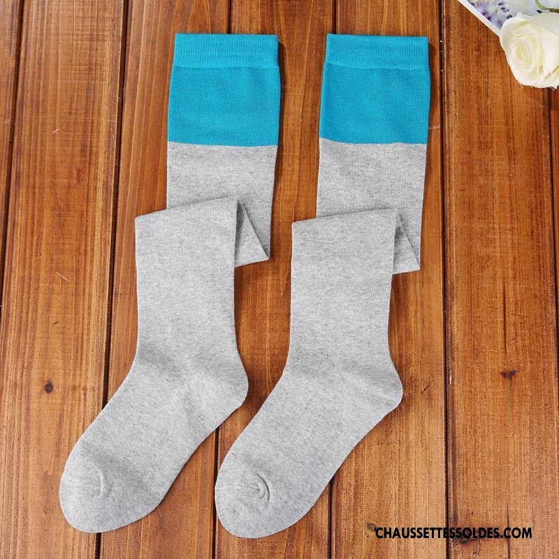 Chaussettes Longues Femme Élève Mode Long Stock Matelassé Couleurs Mixtes Rose