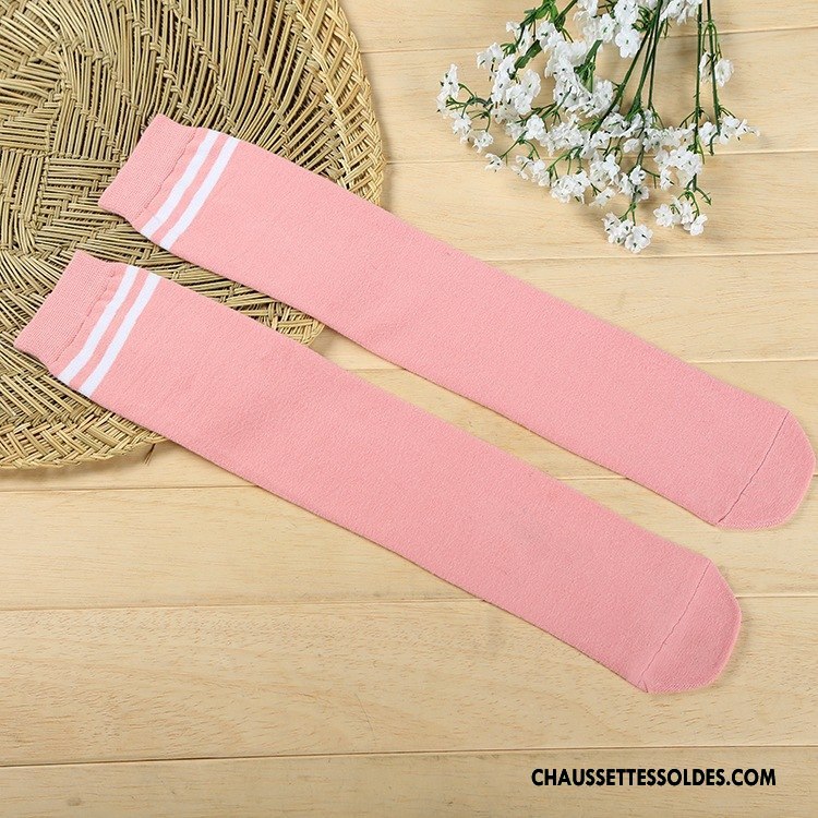 Chaussettes Longues Femme Élève Printemps Matelassé L'automne Long Stock Uniformes Arc En Ciel Blanc