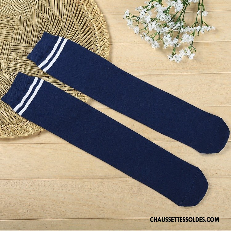 Chaussettes Longues Femme Élève Printemps Matelassé L'automne Long Stock Uniformes Arc En Ciel Blanc