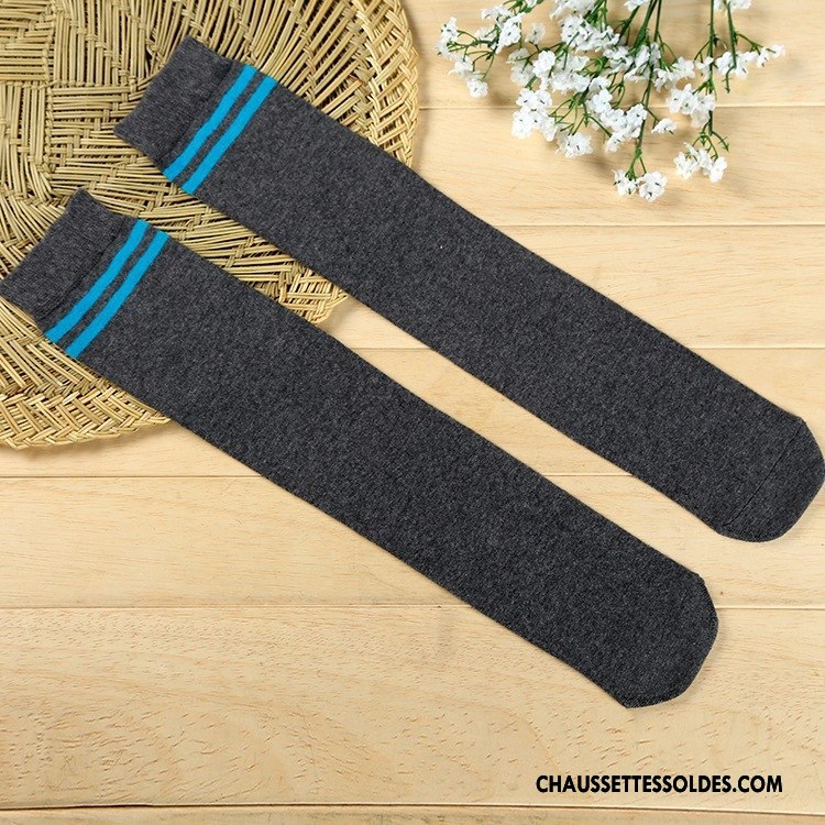 Chaussettes Longues Femme Élève Printemps Matelassé L'automne Long Stock Uniformes Arc En Ciel Blanc