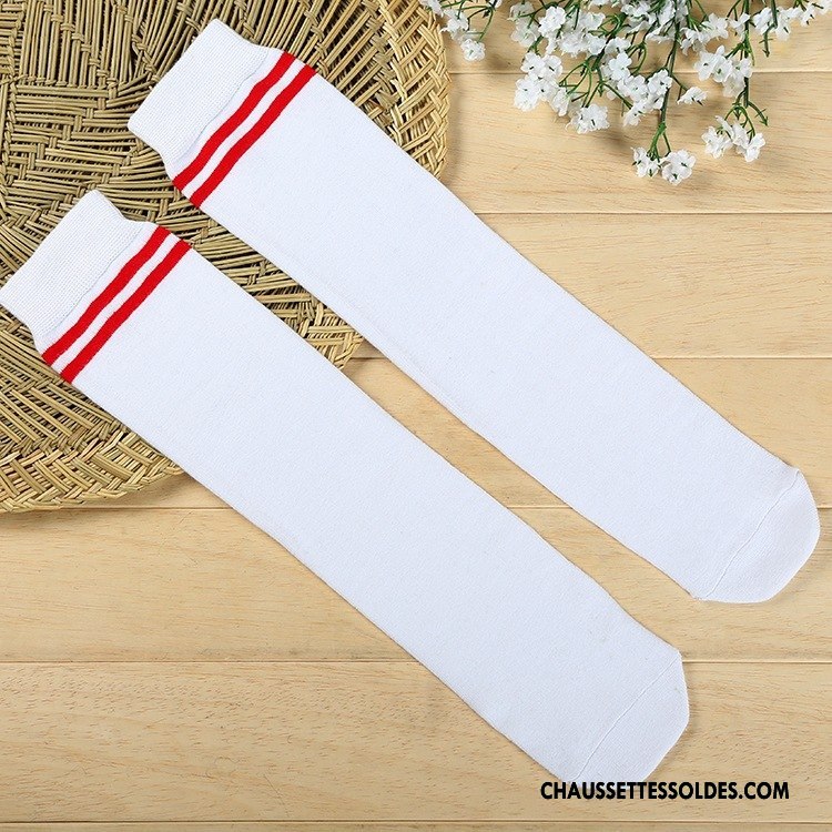 Chaussettes Longues Femme Élève Printemps Matelassé L'automne Long Stock Uniformes Arc En Ciel Blanc