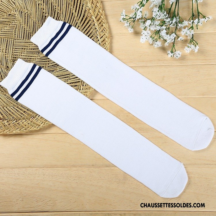Chaussettes Longues Femme Élève Printemps Matelassé L'automne Long Stock Uniformes Arc En Ciel Blanc