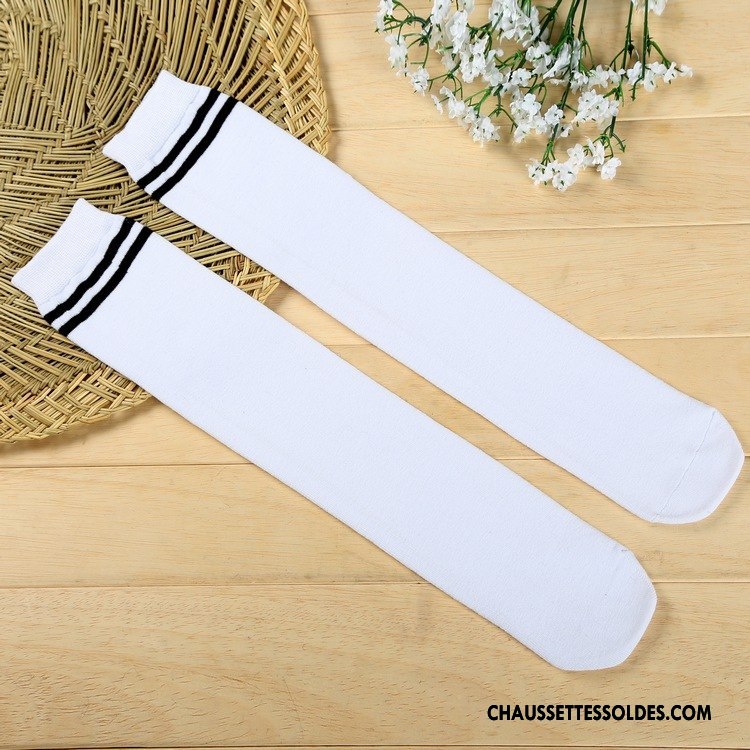Chaussettes Longues Femme Élève Printemps Matelassé L'automne Long Stock Uniformes Arc En Ciel Blanc