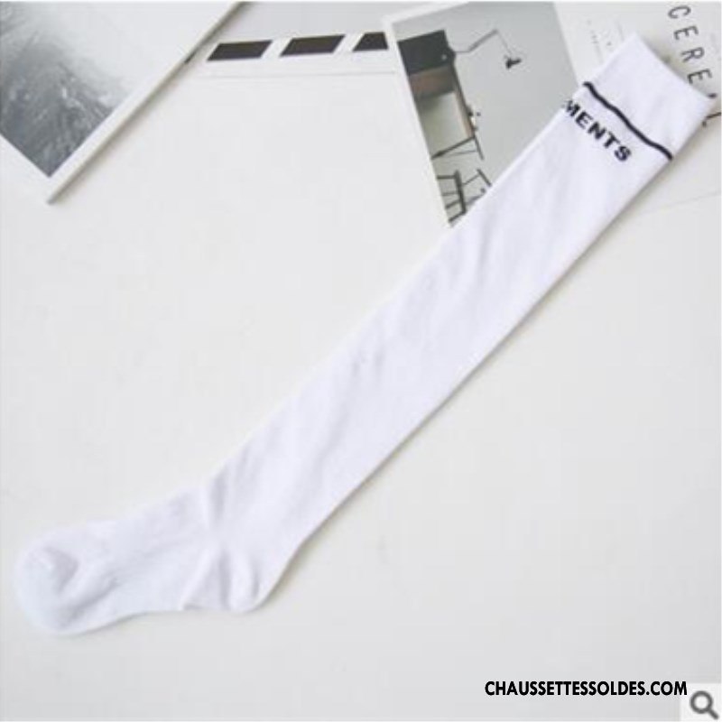 Chaussettes Longues Femme Étoile Le Nouveau Long Stock L'automne Hiver 100% Coton Noir