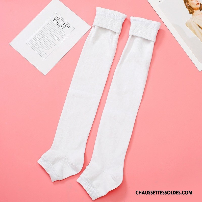 Chaussettes Longues Femme Été Silicone Thermiques Yoga Genouillère Équitation Gris