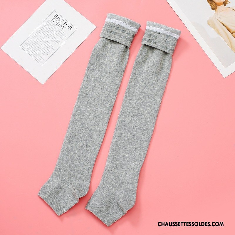 Chaussettes Longues Femme Été Silicone Thermiques Yoga Genouillère Équitation Gris